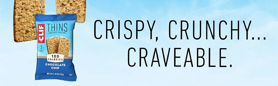 CLIF BAR - CLIF Thins - Variety Pack - Thin and Crispy Snack Bars - 100 Calorie Packs (0.78 Ounce Bars, 21 Count) Packaging May Vary - clif bars, cliff bars, energy bars, protein bars, snack, food, granola bars