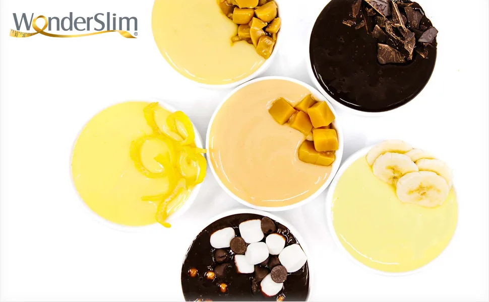 WonderSlim Protein Pudding Mix, Variety Pack - 6-7g Net Carbs, 80-90 Calories, 0.5-2g Fat, 12g Protein (7ct) - WonderSlim Dessert Protein Pudding Smooth Creamy Rich Instant Pudding Mix Decadent Flavors
