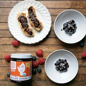 Organic Chocolate Date Spread | Vegan, Paleo, Gluten-free & Kosher, NO ADDED SUGAR, NO PRESERVATIVES (1 Jar) - Chocolate on Fruit