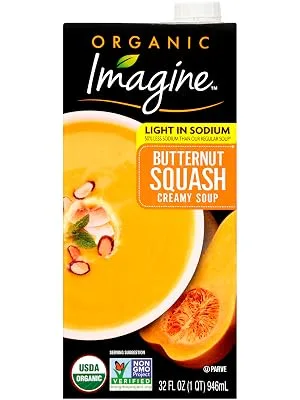 Imagine Organic Light in Sodium Butternut Squash Creamy Soup 32 fl. Oz (Pack of 6) 32 Ounce (Pack of 6) - Imagine Organic Butternut Squash
