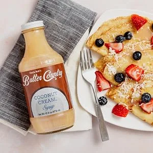 Rich & Creamy Buttermilk Syrup White Raspberry Flavor by Uncle Bob's Butter Country 16 fl oz/4 Pack White Raspberry 4 Pack - COCONUT CREAM