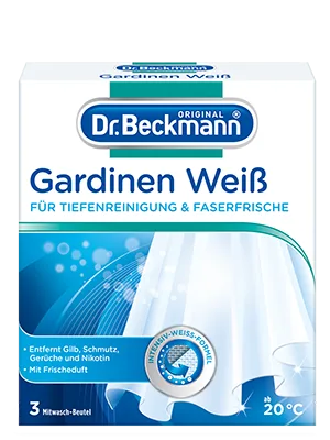 Dr. Beckmann Curtains White | Curtain white for radiant curtains | with effective intensive white formula | 3x 40g 120 g (1 pack) - Gardinen Weiß
