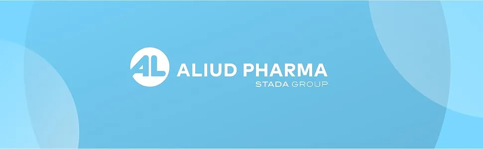 ALIUD PHARMA nasal drops AL 0.1% solution 10 ml: With decongestant effect for a blocked nose caused by a cold 0.1% - Aliud Pharma Banner auf blauem Hintergrund