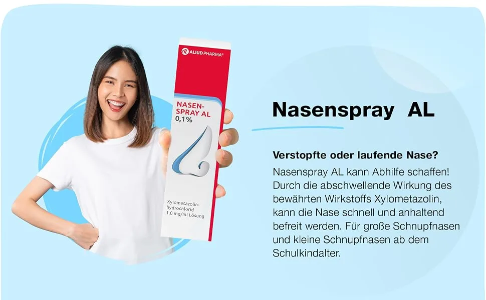 Aliud Pharma nasal spray AL 0.1 % solution 10 ml: With decongestant effect on the nose 10 ml (1 Pack) nasal spray 0.1 % - Aliud Nasenspray Al gegen verstopfte oder laufende Nase