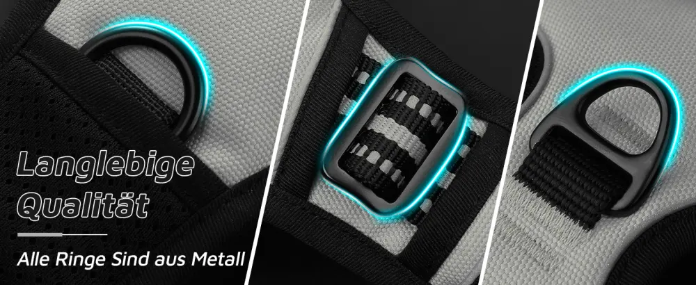 Eagloo dog harness medium -sized dogs anti -train dog dishes with reflex strips and control adjustable adjustable and durable breast harness dog suitable for walking and jogging gray m (1 Pack) gray - product information 2
