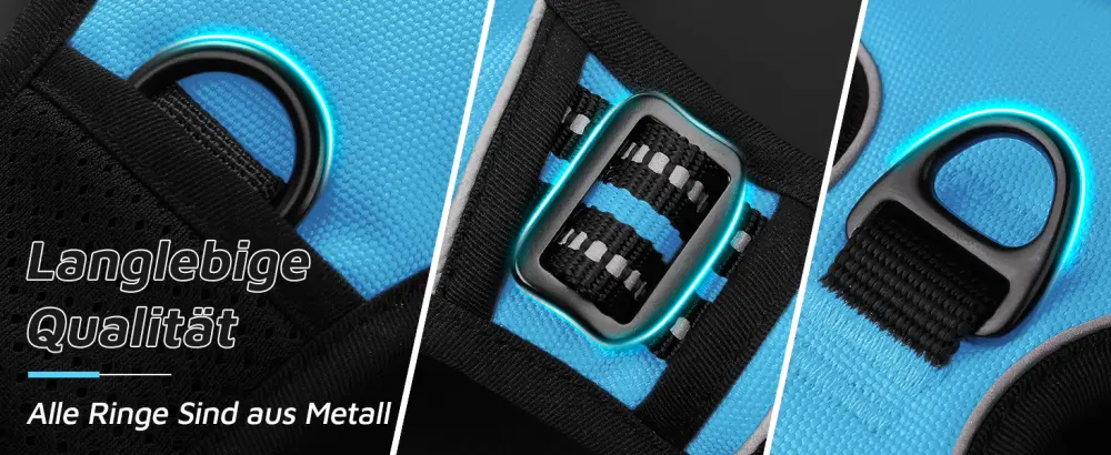 Eagloo dog harness Small dogs anti -train dog harness with reflex strips and control adjustable adjustable and durable breast harness dog suitable for walking and jogging light blue s s (1 pack) light blue - product information 2