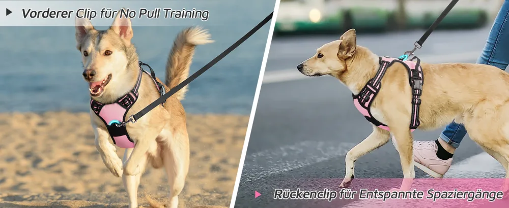 Eagloo dog harness medium -sized dogs anti -train dog harness with reflex strips and control adjustable adjustable and durable breast harness dog suitable for walking and jogging pink m m (1 pack) pink) - product information 6