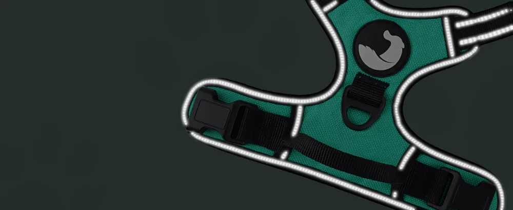 Joytale dog harness Large dogs reflective soft padded dogs curve ant zug adjustable breathable breast dishes with safe simple control handle turquoise l l (1 Pack) turquoise - Hundegeschirr