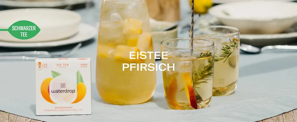 Waterdrop Microdrinkrink Eisetee Set |36 Ice Tea drops cubes |Zero sugar powder |3 fruity varieties: black tea + peach green tea + lemon black tea + raspberry |Valuable vitamins button pack - waterdrop microdrink tee grüner tee eistee detox tee eistee pfirsich tee geschenkset cold tea