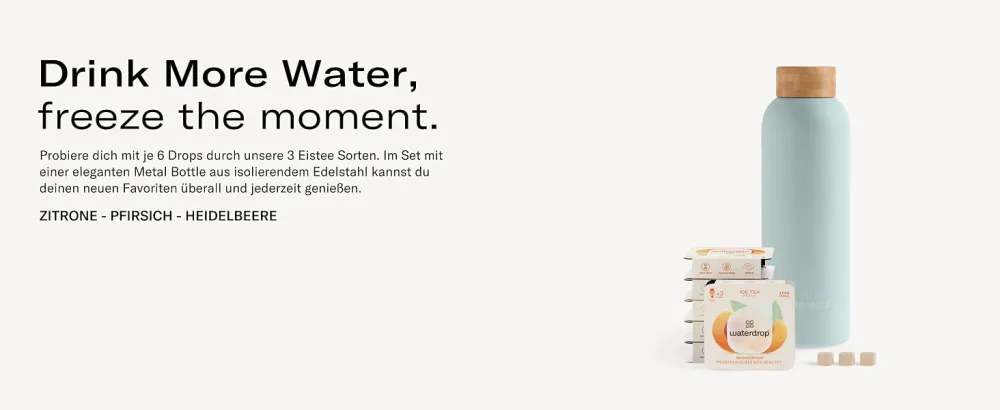Waterdrop Microdrinkrink Eisetee Set |36 Ice Tea drops cubes |Zero sugar powder |3 fruity varieties: black tea + peach green tea + lemon black tea + raspberry |Valuable vitamins button pack - waterdrop microdrink zitrone rauch eistee green tea white tee eistee zero ice tea eistee pulver
