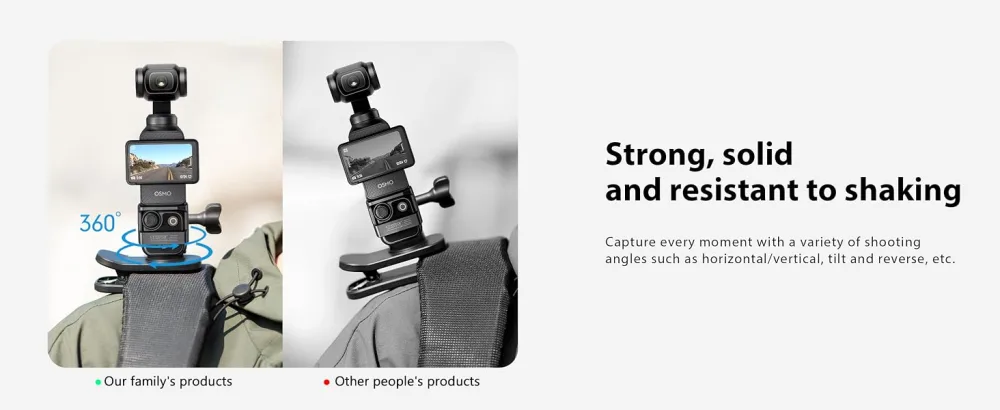 STARTRC Magnetic Backpack Shoulder Strap Mount 360 Universal Quick Release Backpack Mount for DJI Action/Osmo Pocket/Max/Mini/Hero/Fusion Session/Insta360 and Action Camera Accessories Backpack Clip Mount - 360°-Drehung
