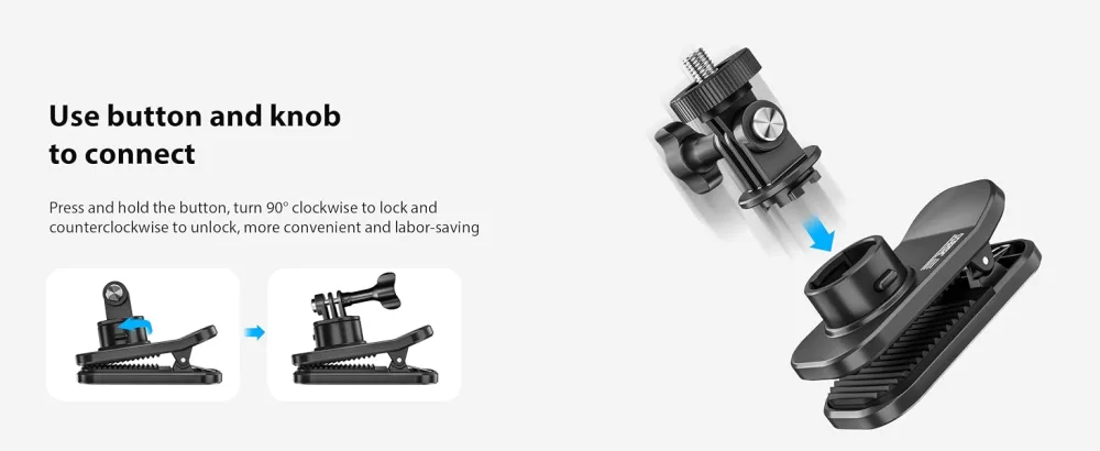STARTRC Magnetic Backpack Shoulder Strap Mount 360 Universal Quick Release Backpack Mount for DJI Action/Osmo Pocket/Max/Mini/Hero/Fusion Session/Insta360 and Action Camera Accessories Backpack Clip Mount - Magnetische Rucksack-Schultergurthalterung