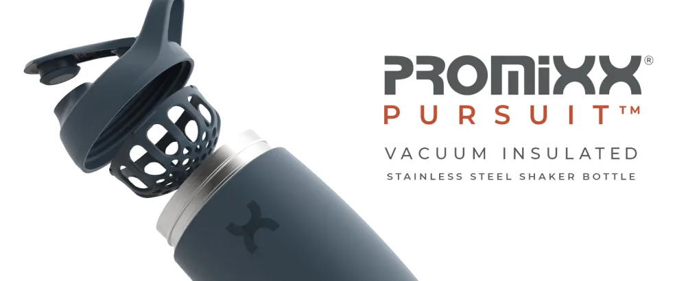 Promixx Shaker Bottle Premium Protein Shaker Bottle for Supplement Shakes Easy Clean Stainless Steel Cup (550 ml Midnight Blue) - shaker protein bottle blender shake becher mit flasche proteinshake eiweiss fitness edelstahl glas