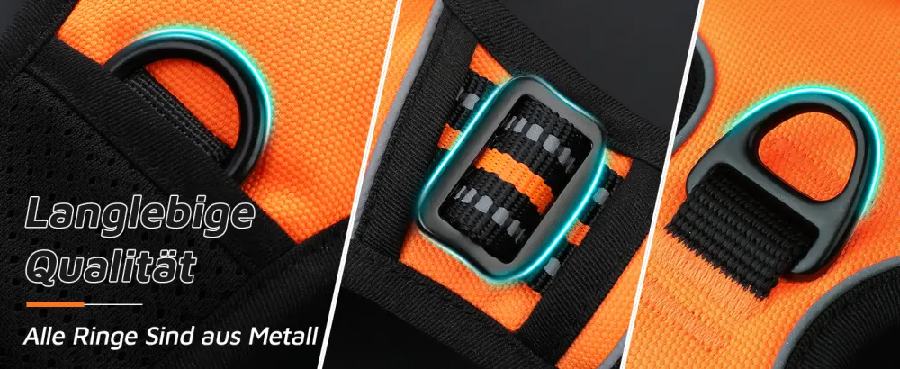 Dog harness No pull adjustable padded front series Puppy vest harness with handle reflective breathable mesh light outdoor adventure training walking comfort control s (1 Pack) orange - product information 2