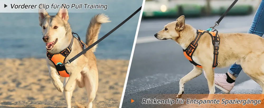 Dog harness No pull adjustable padded front series Puppy vest harness with handle reflective breathable mesh light outdoor adventure training walking comfort control s (1 Pack) orange - product information 6