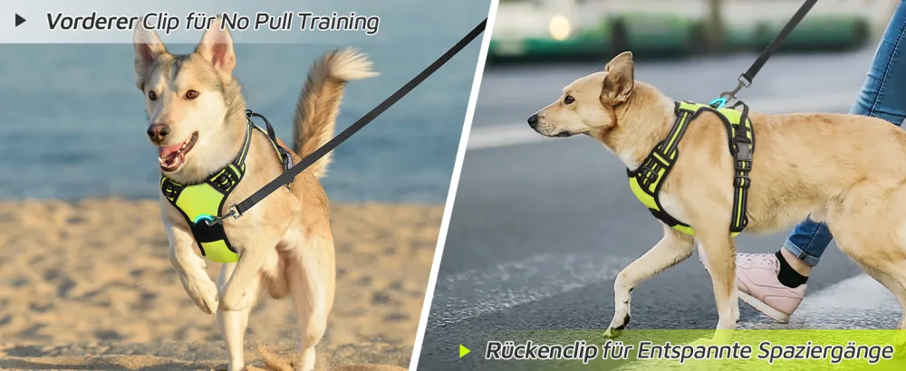 Eagloo dog harness medium -sized dogs anti -train dog harnesses with reflex strips and control adjustable adjustable and durable breast harness dog suitable for walking and jogging green m (1 pack) - product information 6