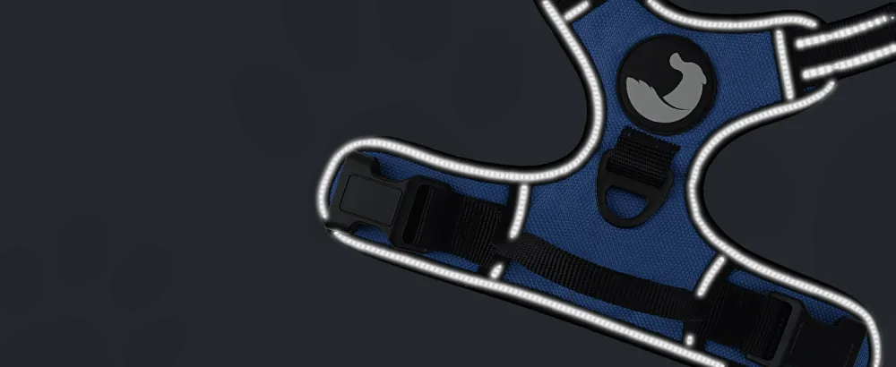 Joytale dog harness Large dogs reflective soft padded dogs curve ant train adjustable breathable breast harness with safe simple control handle navy blue XL XL (1 Pack) navy blue - Hundegeschirr