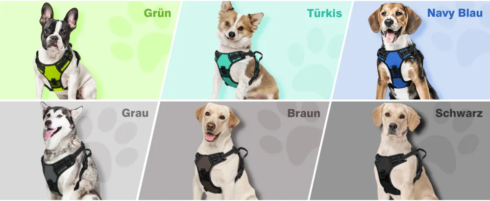 Joytale dog harness Large dogs reflective soft padded dogs scrapes anti -train adjustable breathable breast dishes with safe simple control handle blue XL XL (1 Pack) blue - Hundegeschirr
