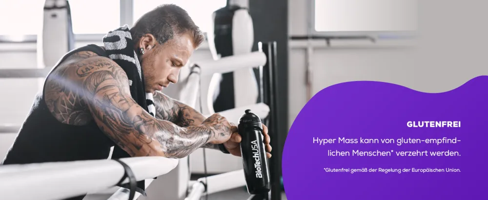 Biotechusa Hyper Mass - Mass Gainer with carbohydrates & protein mixture |Micronized creatine |Gluten -free 1 kg chocolate chocolate 1 kg (1 Pack) - Hyper Mass