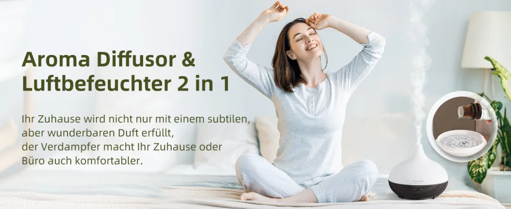 Asakuki aroma diffuser for essential oils 300ml humidifier fragrance oil fragrance oil. - diffuser