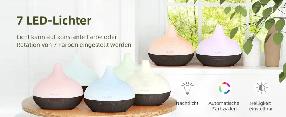Asakuki aroma diffuser for essential oils 300ml humidifier fragrance oil fragrance oil. - diffuser