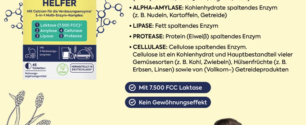 Circular digestive helper 2x 45 tablets-multi-enzyme complex with 7 500 FCC lactase-supports the normal digestive function-dietary supplements with lactase cellulase & calcium 90 pieces (1 Pack) - product information 2