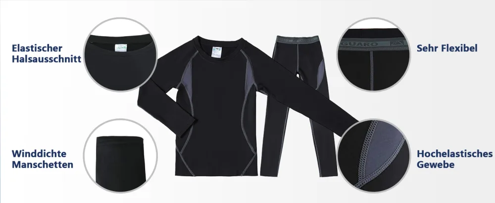HAINES children's thermal underwear set with quick-dry function for girls & boys size 110-164 - Thermounterwäsche
