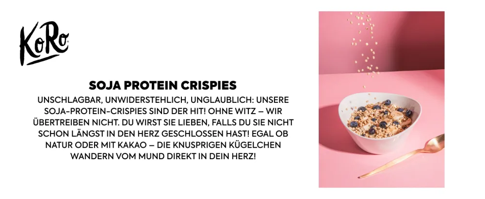 KoRo - Soya Protein Crispies 1 kg - 60 % Protein Vegan Value Pack - CRIS_004