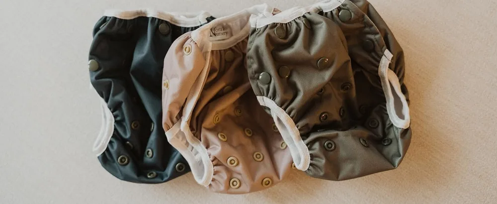 Nora's Nursery Cloth Diapers 7 Pack with 7 Bamboo Inserts & 1 Wet Bag - Baby Diapers - Ballet Slippers - hamptons swim