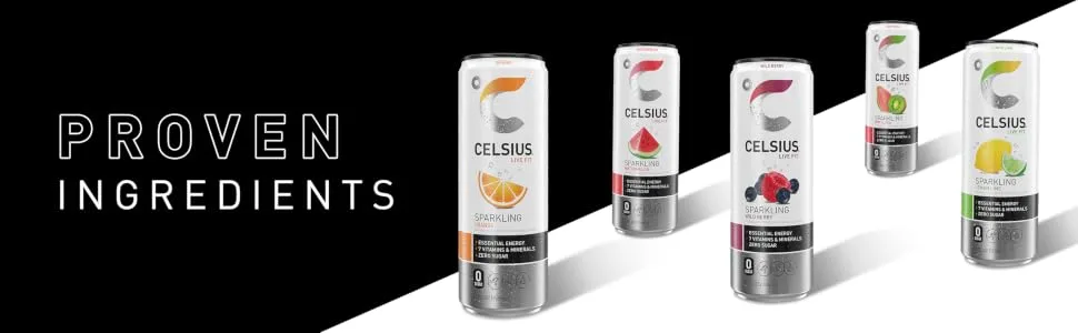 CELSIUS Live Fit Energy Drink - Sparkling Fuji Apple Pear- Pack Of 12 - Ingredients