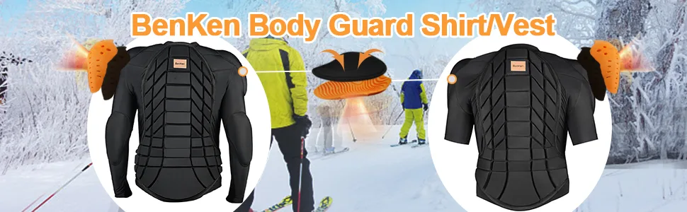 Benken ultra light protective equipment ski body tank back protector external sport anti-collision baking protector protector jacket for snowboard & skating - Szenendiagramm 1