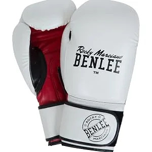 BENLEE synthetic leather boxing gloves (1 pair) Carlos 12 oz Black/Red/White - white boxing gloves