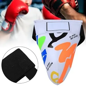 Groin and Abdomen Boxing Protector Kids Jockstrap Groin Guard Protective Gear for Boxing Sanda Taekwondo Training White  - product information 5