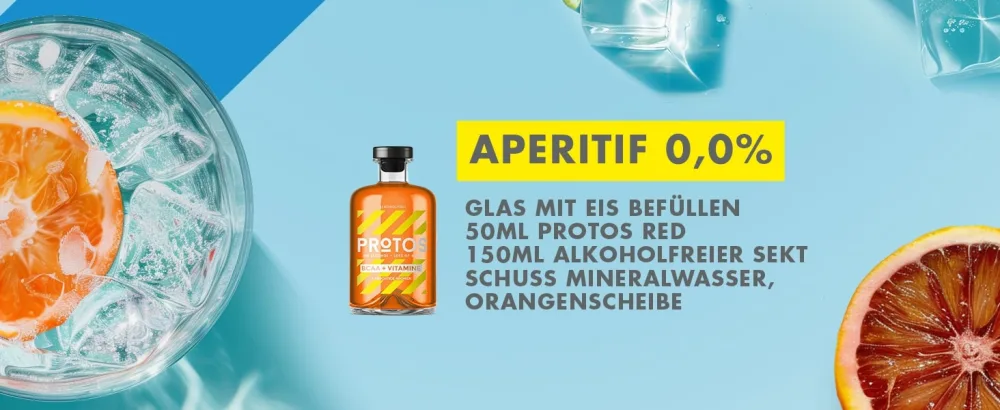 Protos red 0.0% |Alcohol -free distillate |For non-alcoholic cocktails and long drinks |+ 12.5g BCAAS and 5 vitamins |500ml single bottle - Protos