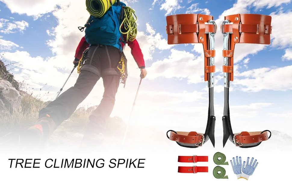 Tree Climbing Equipment Widened And Thickened Design Crampons Tree Climbing Equipment Set Adjustable Tree Climbing Tool - Baumklettern Ausrüstung, VerbreitertemSteigeisen Baumklettern Ausrüstung Set,