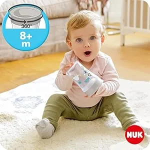 NUK 3-in-1 drinking cup set with trainer cup batch cup (6+ months) Magic Cup 360 drinking cup (8+ m) & action cup drinking bottle children (12+ m) |230 ml |BPA-free |Green Leopard boys (blue) single - product information 7