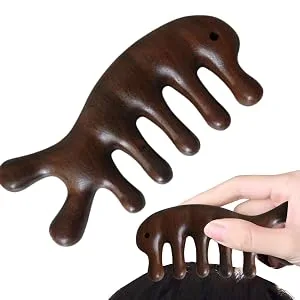 Wood massage comb sandalwood head scalp comb no static comb with wide teeth for head scalp scalp scalp. - Sicheres Material