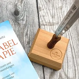 Sonic Energy Therapy tuning fork set "Earth"-Therapy OM tuning fork in 136.10 Hz-including wooden stand and book on the tuning fork therapy (TTF-E+BOOK) - Therapie-Stimmgabel-Bundle