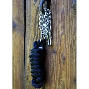 Connection trick for horses and ponies start hard pp rope 2m with classic carabiner hook and panic (black/red/white panic) black/red/white panic hooks - uwiaz