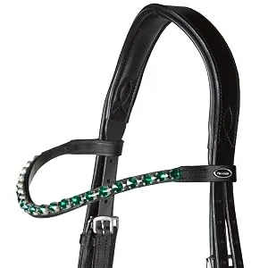 Heinick-Reitsport bridle anatomical performance white lacquer conical RH bridle hook warmblood selection (glow-navy) - anatomisches Genickstück