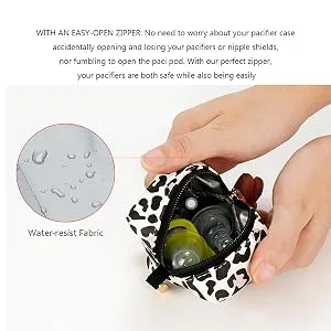 Tytyworth pacifier holder case pacifier bag with clip - pacifier cover with snap handle for fastening to diaper bag stroller or handbag green - Praktisch und nützlich Unser Schnullerhalter