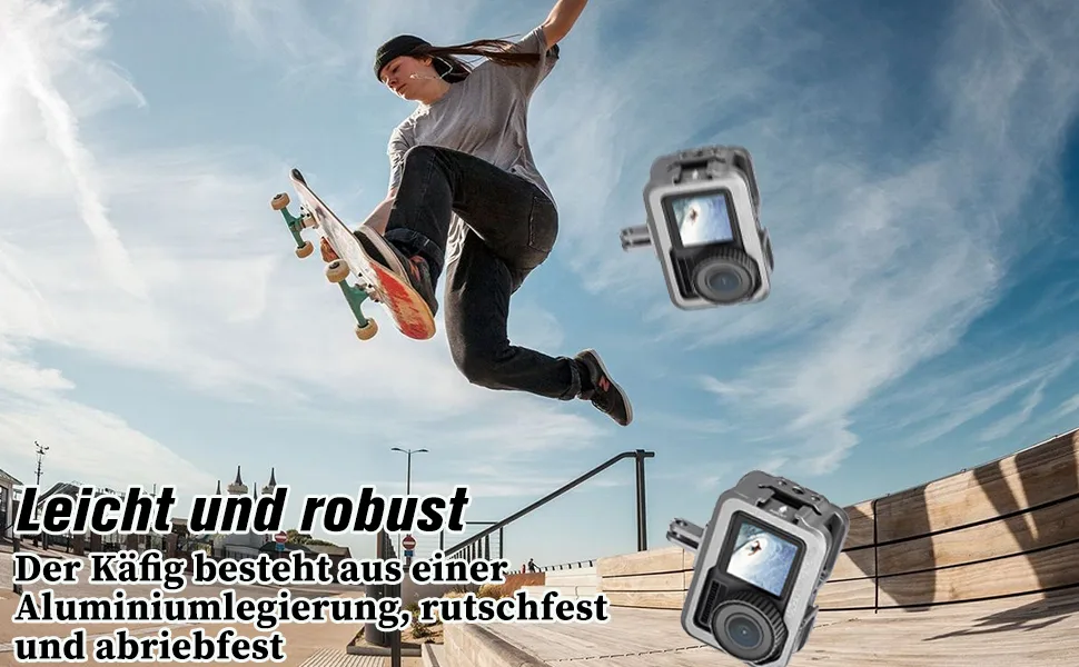 GAESHOW Aluminum Camera Action Camera Protective Cage Vlog Extension Frame for DJI Osmo Action Motion Camera Cage (A) - GAESHOW Aluminiumkamera Action Camera Schutzkäfig Vlog Verlängerungsrahmen