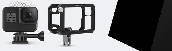 GoPro Housing Frame Frame Housing Open Frame Case with Mini Wrench Frame Mount Protective Housing Case Made of Aluminum Alloy Compatible with Action Cameras Accessories Black - product information 1