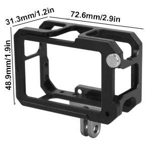 GoPro Housing Frame Frame Housing Open Frame Case with Mini Wrench Frame Mount Protective Housing Case Made of Aluminum Alloy Compatible with Action Cameras Accessories Black - product information 2