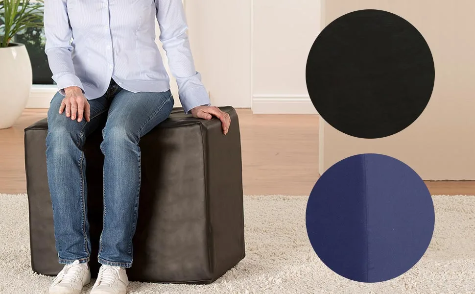 Maxvitalis orthopedic intervertebral disc cubes step bearing cubes for orthopedic level storage step bed with reference tape control cubes foam 40 x 50 x 60 cm black leather optics - Bandscheibenwürfel Bandscheibe Würfel