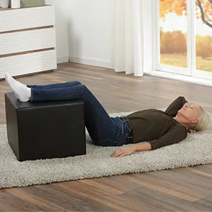 Maxvitalis orthopedic intervertebral disc cubes step bearing cubes for orthopedic level storage step bed with reference tape control cubes foam 40 x 50 x 60 cm black leather optics - Bandscheibenwürfel Würfel Sitzwürfel sitzen