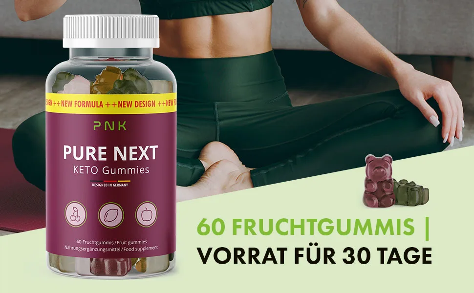 Pure Keto Gummies - with valuable ingredients such as L-Arginine - suitable for women & men - 60 Gummies per can 3x - product information 2