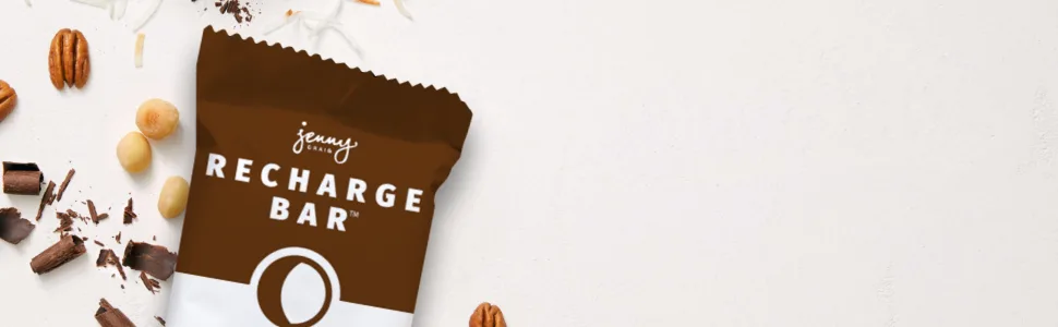 Jenny Craig Recharge Bar – Fudge Nut: Pecans, Macadamia Nuts, Almonds & Chocolate, Gluten Free (28 Pack) 28 Count (Pack of 1) - Recharge Fasting Bar