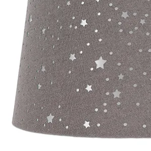 Relaxdays children's room lamp stars hanging lampshade boys & girls starry sky E27 round fabric shade mint - grau