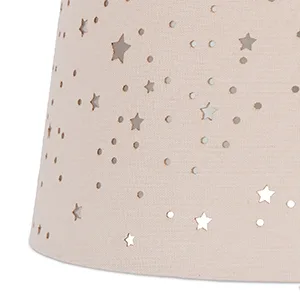 Relaxdays children's room lamp stars hanging lampshade boys & girls starry sky E27 round fabric shade mint - rosa